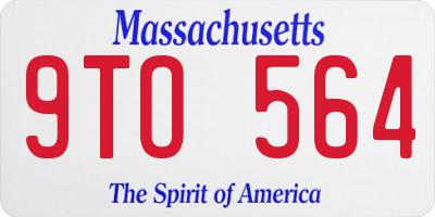 MA license plate 9TO564