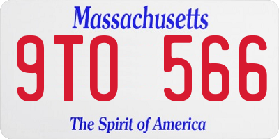 MA license plate 9TO566