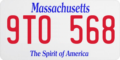 MA license plate 9TO568