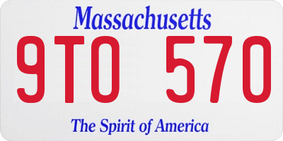 MA license plate 9TO570