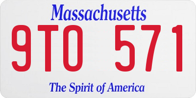 MA license plate 9TO571
