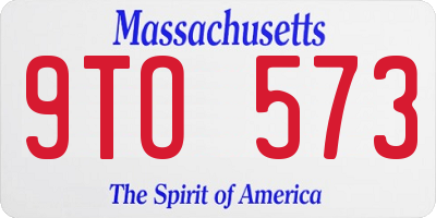 MA license plate 9TO573