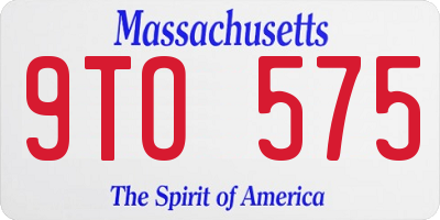 MA license plate 9TO575