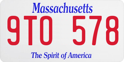 MA license plate 9TO578