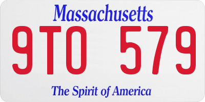 MA license plate 9TO579
