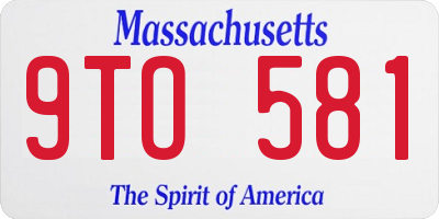 MA license plate 9TO581