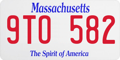 MA license plate 9TO582