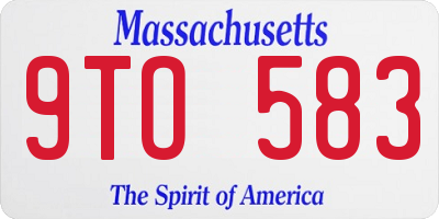 MA license plate 9TO583
