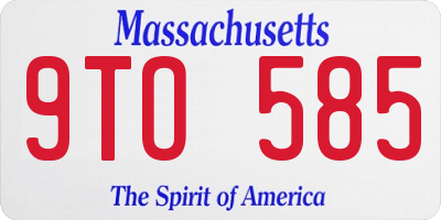 MA license plate 9TO585