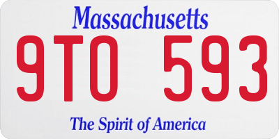 MA license plate 9TO593