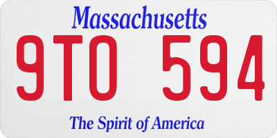 MA license plate 9TO594