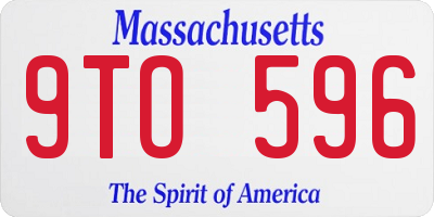 MA license plate 9TO596