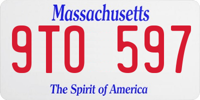 MA license plate 9TO597