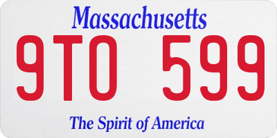 MA license plate 9TO599