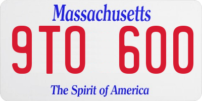 MA license plate 9TO600