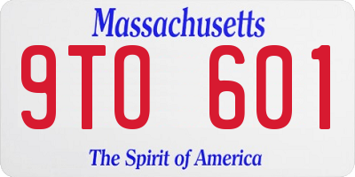 MA license plate 9TO601