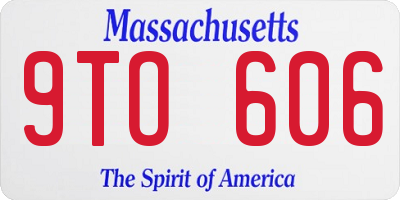 MA license plate 9TO606
