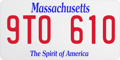 MA license plate 9TO610