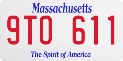 MA license plate 9TO611