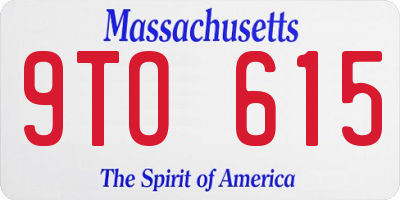MA license plate 9TO615