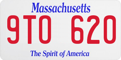 MA license plate 9TO620
