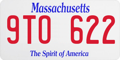 MA license plate 9TO622