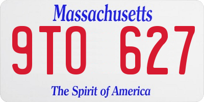 MA license plate 9TO627