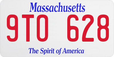 MA license plate 9TO628
