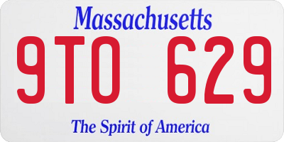MA license plate 9TO629