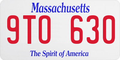 MA license plate 9TO630