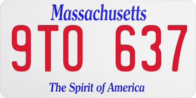 MA license plate 9TO637