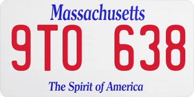 MA license plate 9TO638