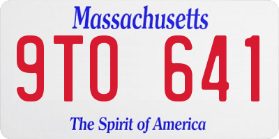 MA license plate 9TO641