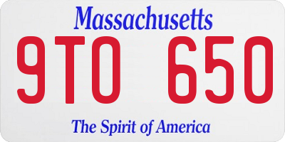MA license plate 9TO650