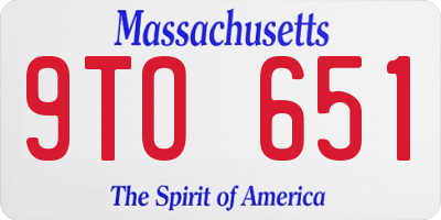 MA license plate 9TO651