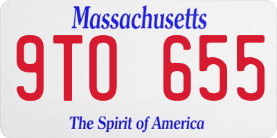 MA license plate 9TO655