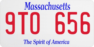 MA license plate 9TO656