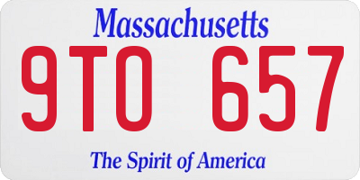MA license plate 9TO657