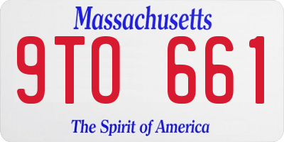 MA license plate 9TO661