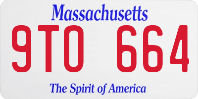 MA license plate 9TO664