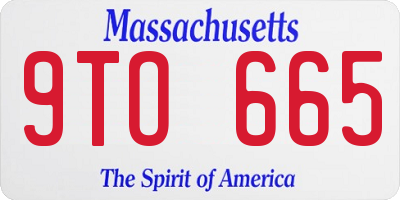 MA license plate 9TO665