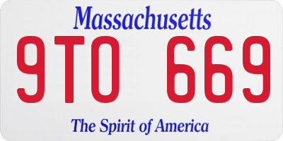 MA license plate 9TO669