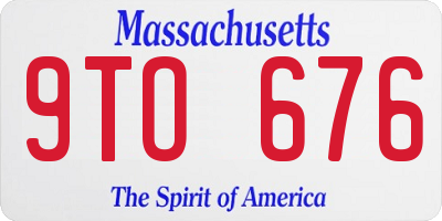 MA license plate 9TO676