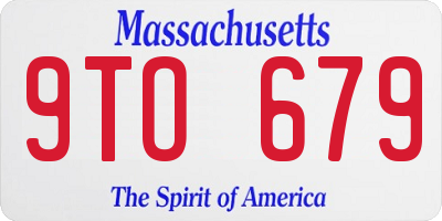 MA license plate 9TO679