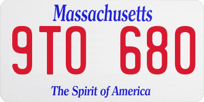 MA license plate 9TO680