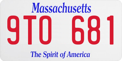 MA license plate 9TO681