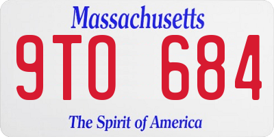 MA license plate 9TO684