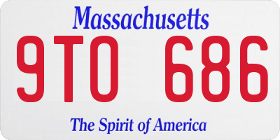 MA license plate 9TO686