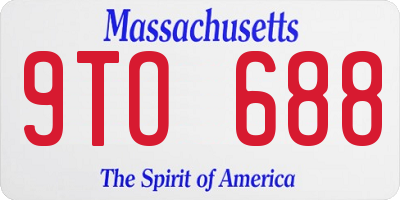 MA license plate 9TO688