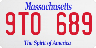 MA license plate 9TO689
